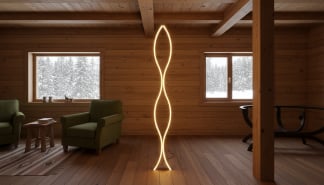 Светильник на пол Змейка из дуба Арт объект  WoodWave