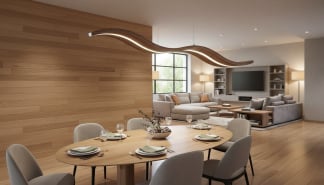 Светильник Змейка из ясеня в кухне  WoodWave